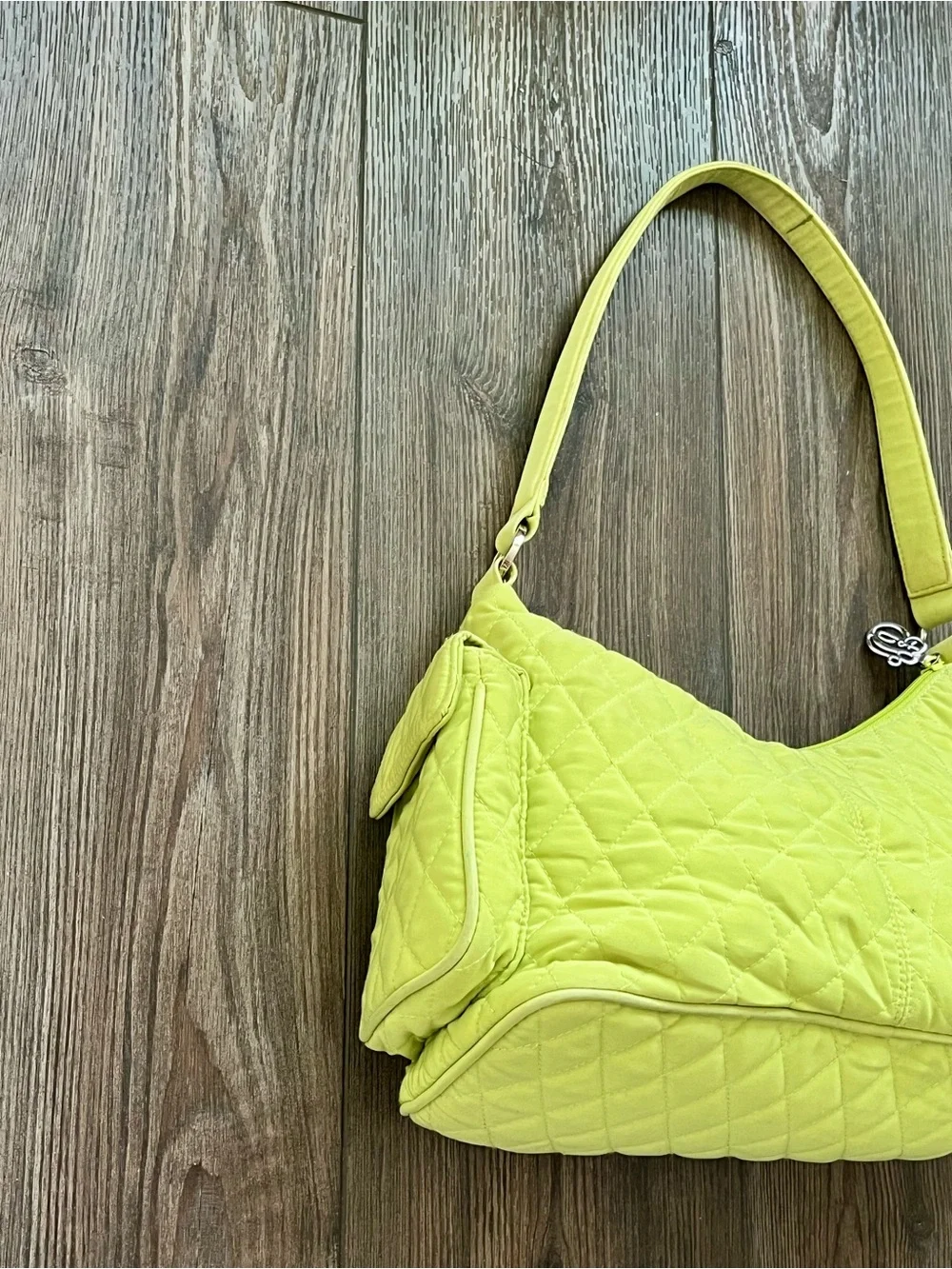 Vera Bradley Quilted Lime Green Shoulder Bag